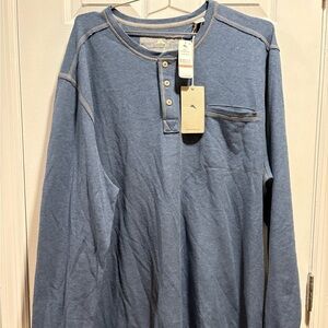 Tommy Bahama Men's Thermal Long Sleeve cadet heather Size 3XLT